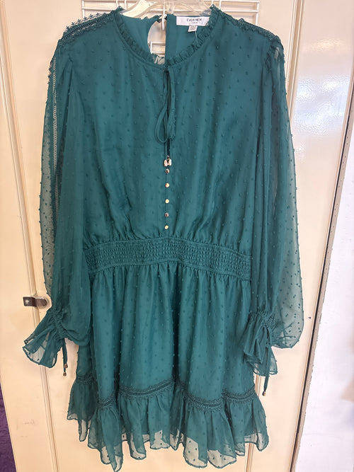 Robe verte à volants — taille 18
