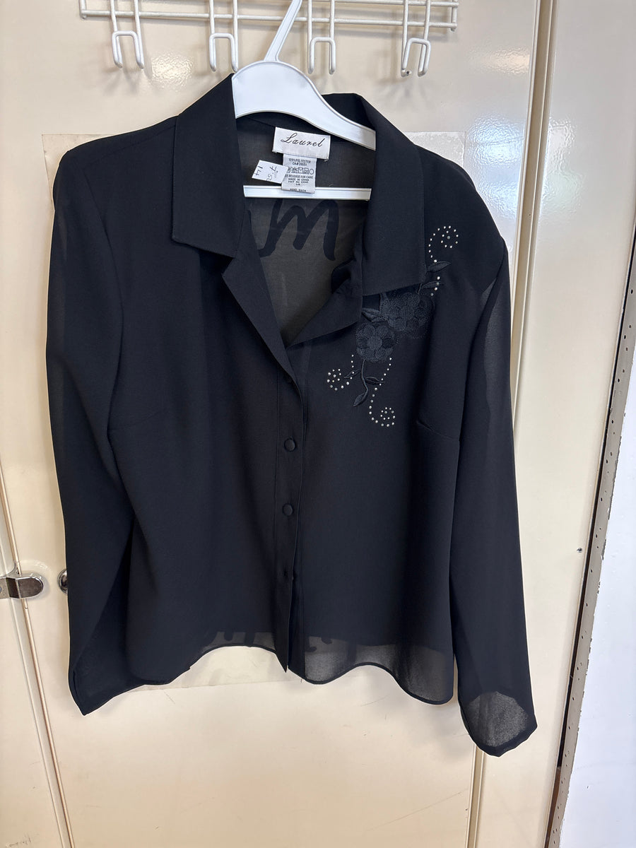 Haut-veste noir transparent — taille 15 — photo 1