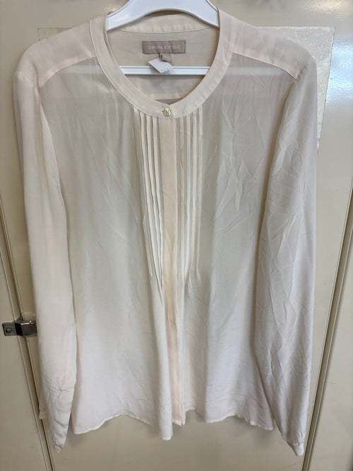 Blouse blanche plissée — taille 14 — photo 2