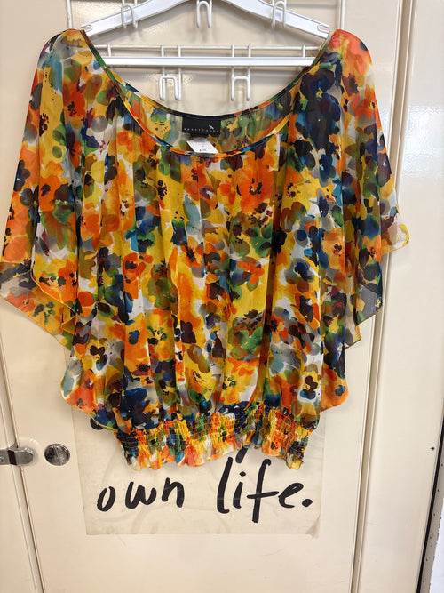 Blouse fleurie multicolore — taille non indiquée