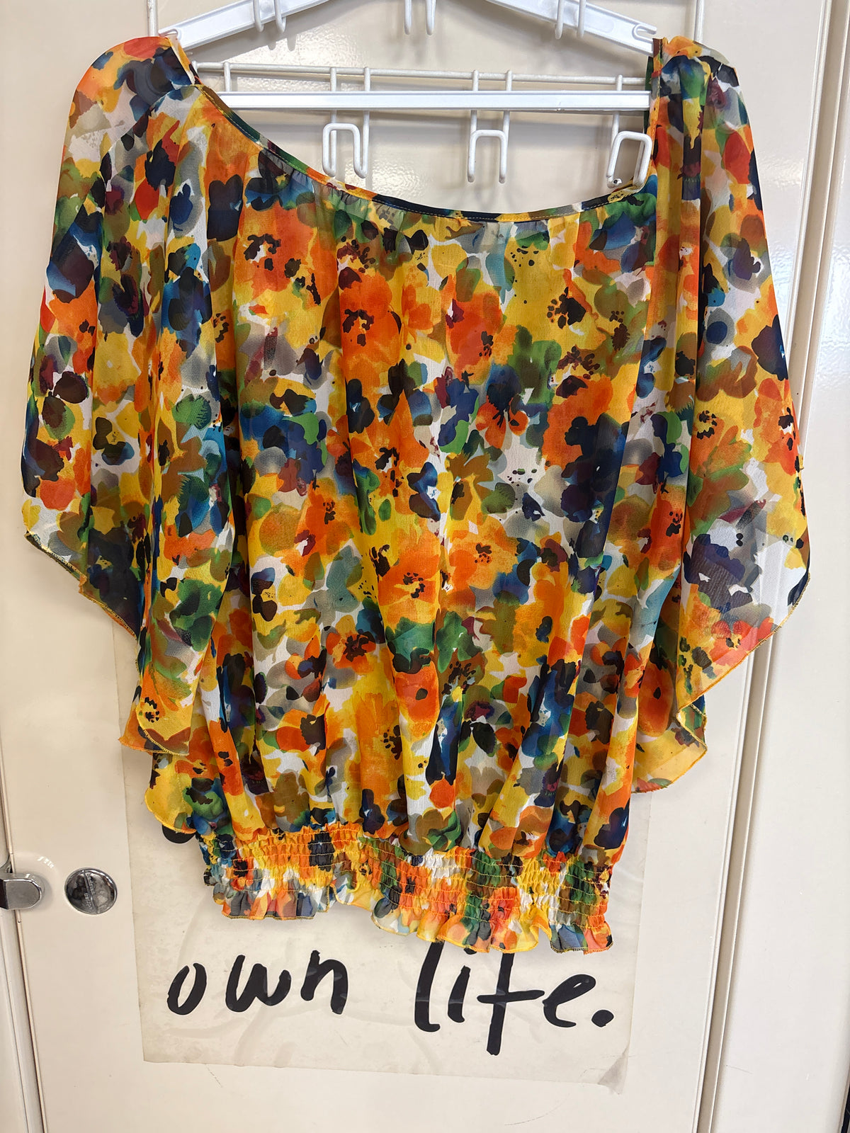 Blouse fleurie multicolore — taille non indiquée — photo 2
